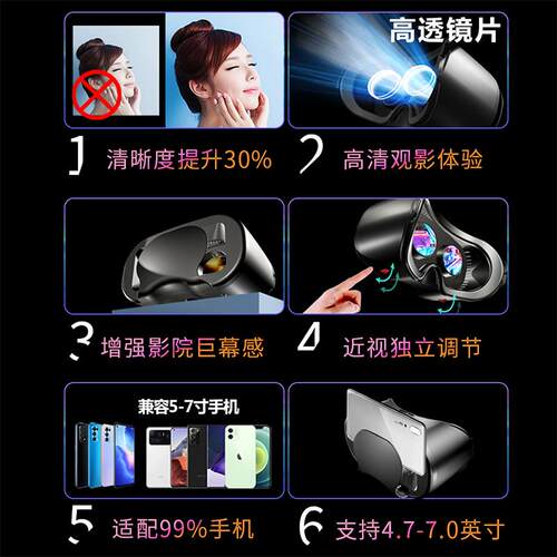 vr眼镜手机专用3d智能ar私人影院玩游戏虚拟现实家用体感一体机