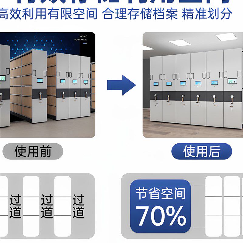 智能密集架档案室凭证资料柜密集柜医院手摇式移动文件柜货架书架