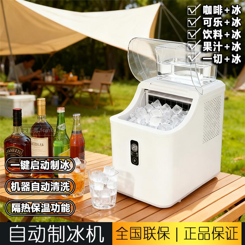 110V小型家用商用制冰机奶茶店咖啡店摆摊KTV自动制冰方冰造冰机