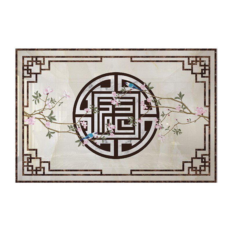 定制福字入户门拼花地砖新中式客厅地板砖图案彷水刀玄关瓷砖拼图