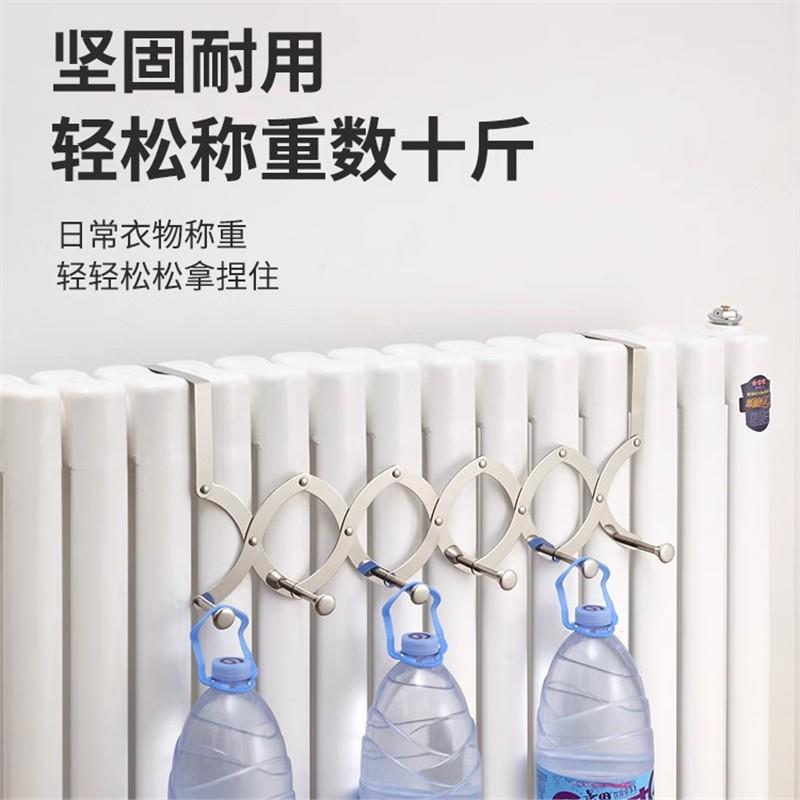 暖气片专用挂钩可伸缩晾衣架支架不锈钢家用暖气管上方烘衣置物架