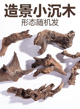 鱼缸造景天然小沉木秒沉紫柚木水族微景观乌龟缸虾缸躲避晒台木头