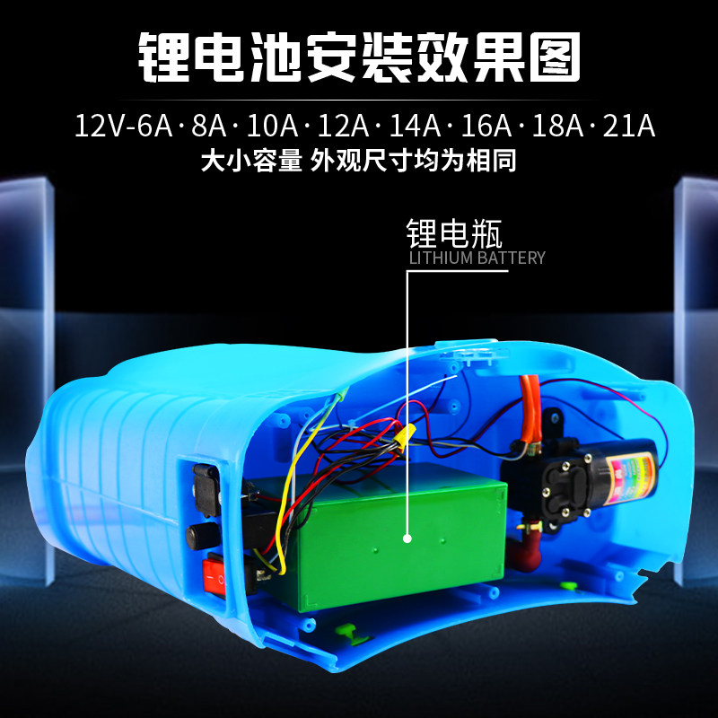 12V8ah锂电池农用电动喷雾器12伏照明灯音响备用电源门禁12V电瓶