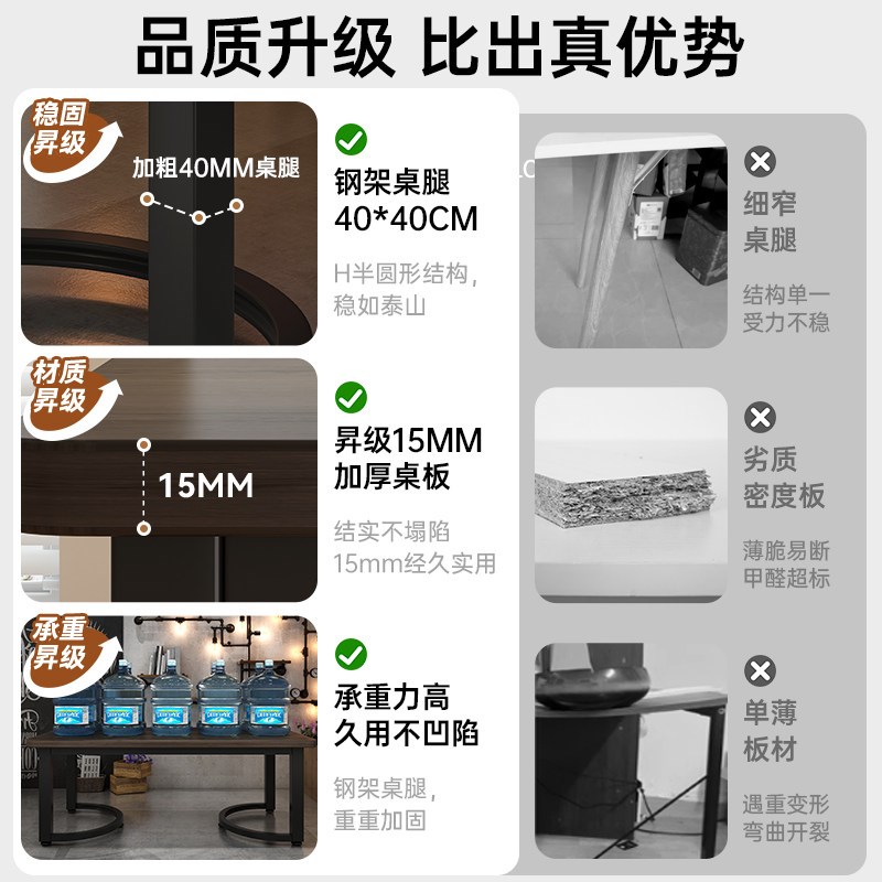 桌子餐饮商用工业风快餐桌椅组合酒馆火锅店烧烤店长方形吃饭桌子