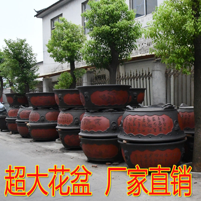 大型水泥花盆特大号庭院户外种树大花缸超大口径宜兴高档紫砂花盆