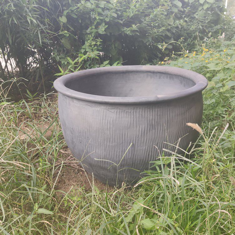 包邮老北京土陶鱼缸泥瓦盆养金鱼荷花睡莲老盆大水缸无釉客厅陶瓷