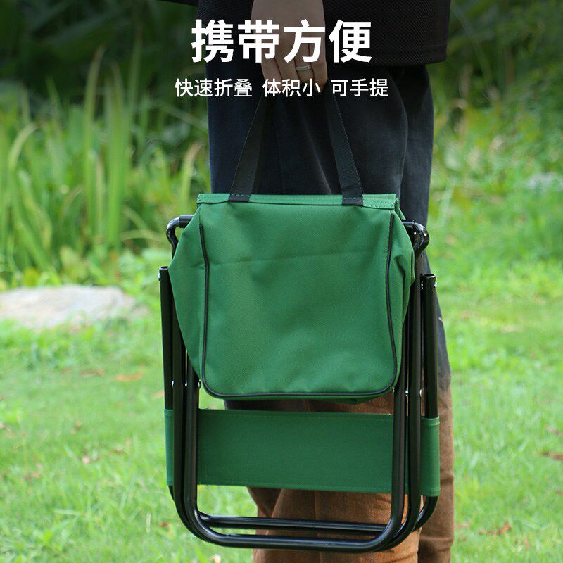 户外便携钓鱼凳子带兜背包折叠椅写生马扎超小座椅轻便不锈钢靠背