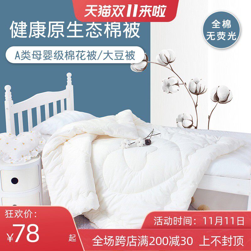儿童被子纯棉被芯春秋四季通用婴儿宝宝冬季加厚棉被幼儿园午睡被