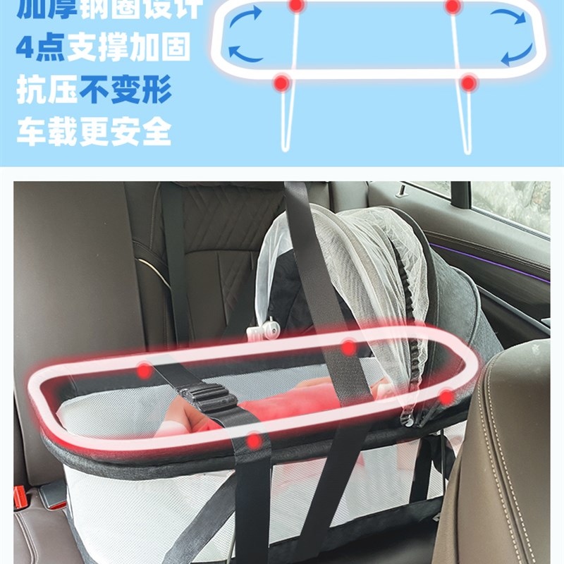 婴儿外出车载提篮新生儿手提篮宝宝可折叠便携式安全睡篮摇篮夏