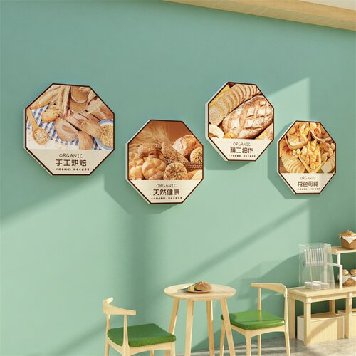 网红蛋糕店墙面装饰挂画创意烘焙面包甜品收银吧台玻璃门贴纸背景