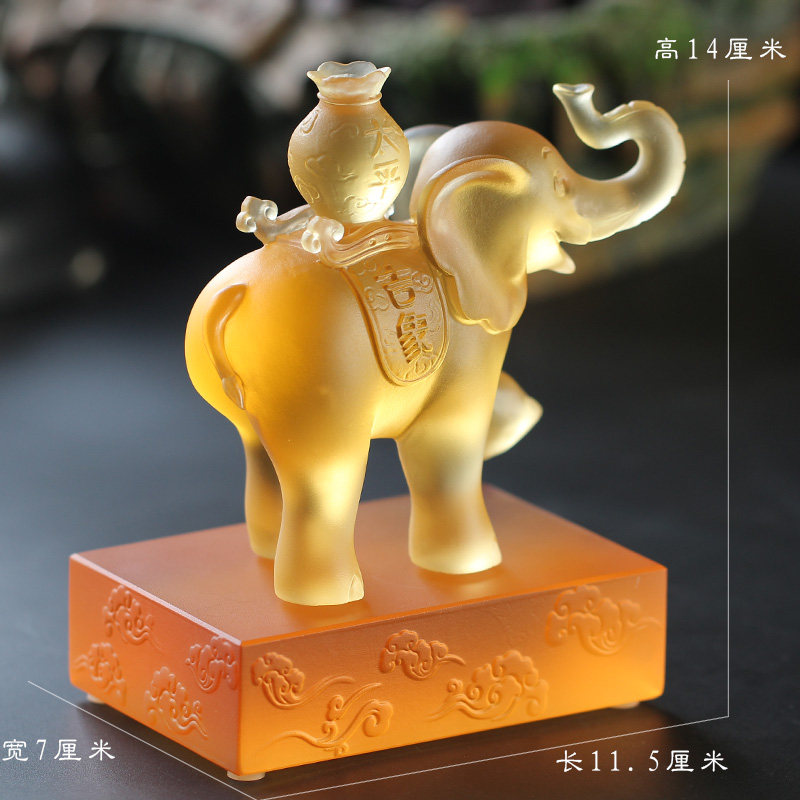 琉璃太平吉象大象摆件居家客厅前台摆放朋友开业送礼商务工艺礼品