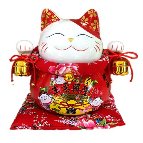 创意招财猫摆件存钱罐二维码开店礼物摆设收银台装饰店铺开业礼品