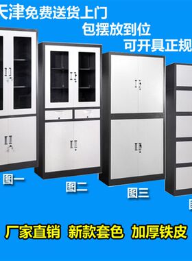 天津双节柜钢制文件柜铁皮柜书柜办公档案柜财务会计凭证柜资料柜
