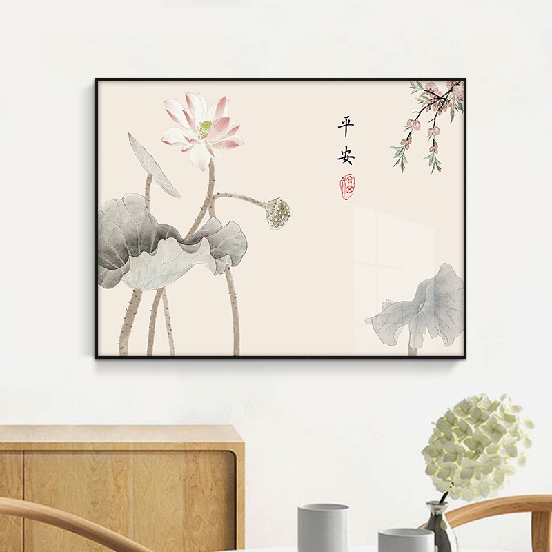 电表箱装饰画免打孔餐厅开关盒挂画遮挡电闸弱电箱新中式客厅壁画