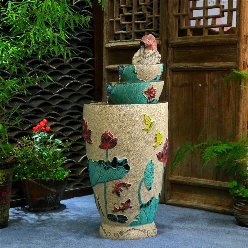 流水摆件室内客厅电视柜旁循环水大号落地喷泉新居开业招财水景观