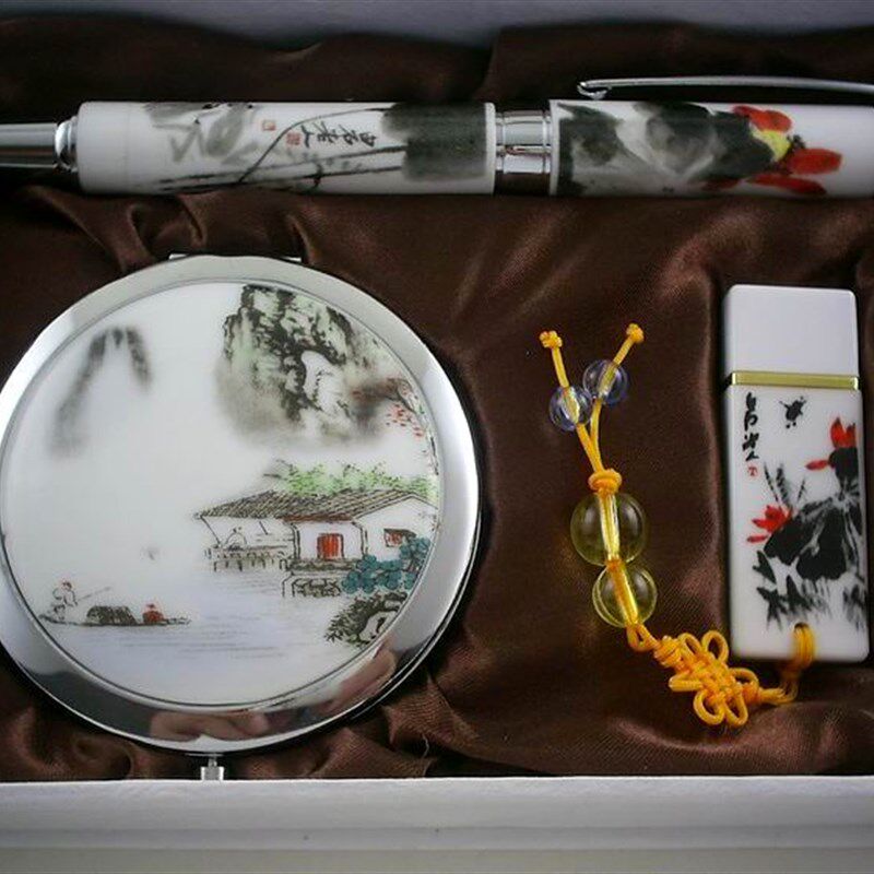 青花瓷礼品套装中国风手工艺品外事出国传统留学特色伴手礼送老外