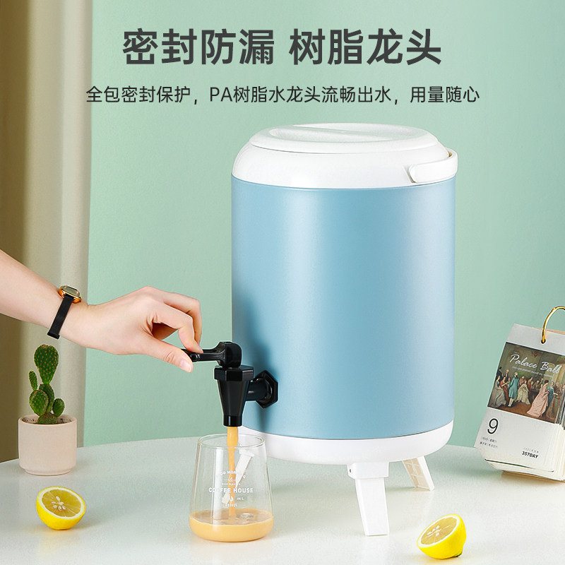 双层304不锈钢奶茶桶豆浆桶奶茶店保温桶大容量带温度计商用定制