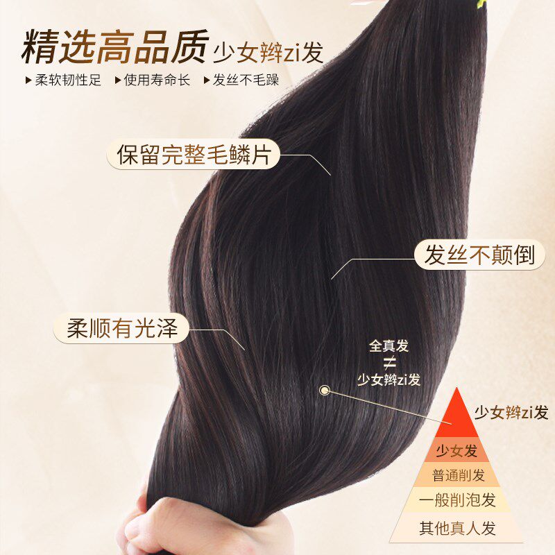 英琪假发女短发蓬松自然外翻羊毛卷蛋卷头短卷发全真发全头套无痕