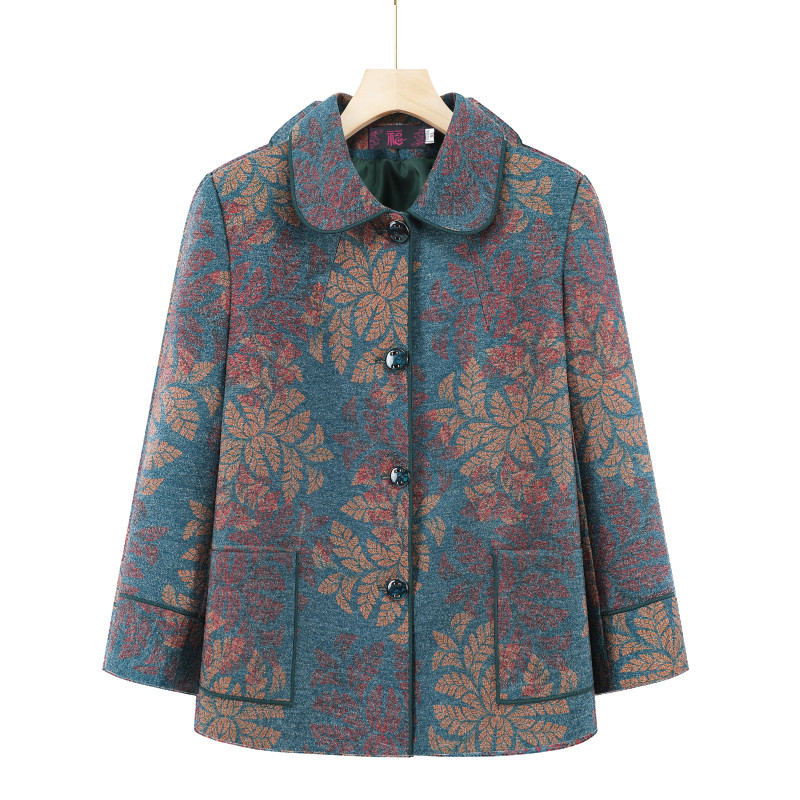 中老年人女装春装外套奶奶装休闲上衣妈妈大码洋气毛呢老太太秋装