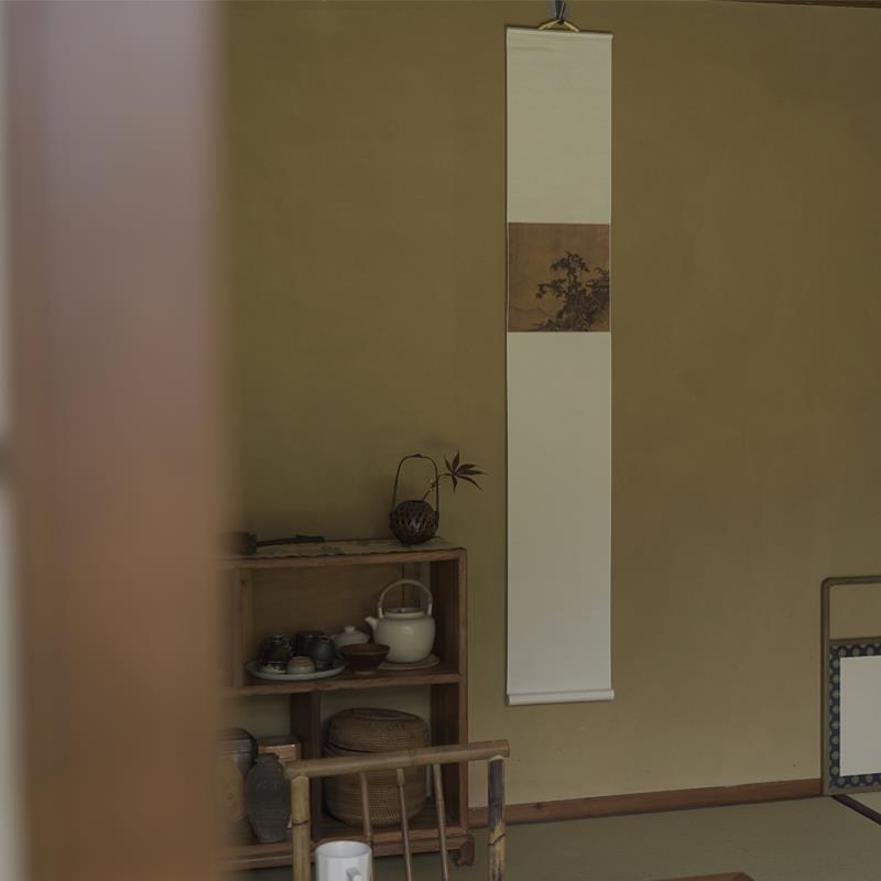 是名一鹿 宋画小品大留白禅意挂画侘寂简约装饰画茶室卷轴山水