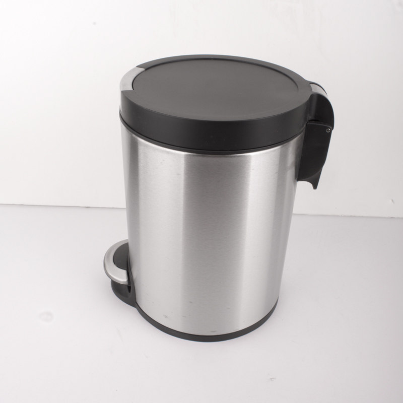 不锈钢创意家用脚踏垃圾桶卫生间静音缓降洗手间垃圾筒5L8L包邮