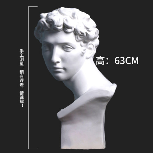 小卫石膏像石膏头像梅第奇H63CM美术石膏教具素描大号人物模型人