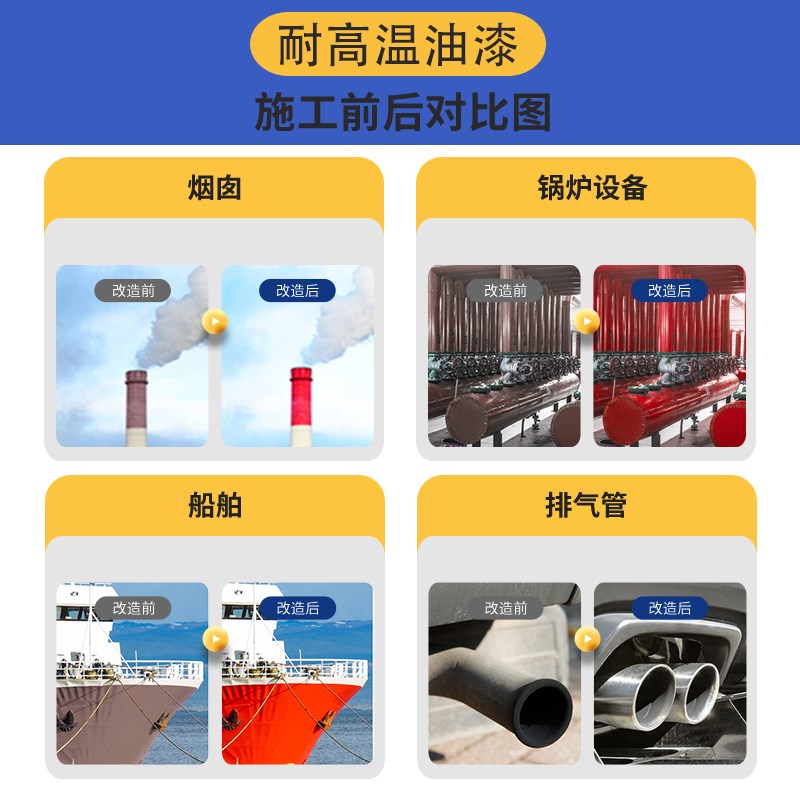耐高温漆1200度有机硅金属漆防腐火炉烟囱排气管设备漆银粉漆油漆