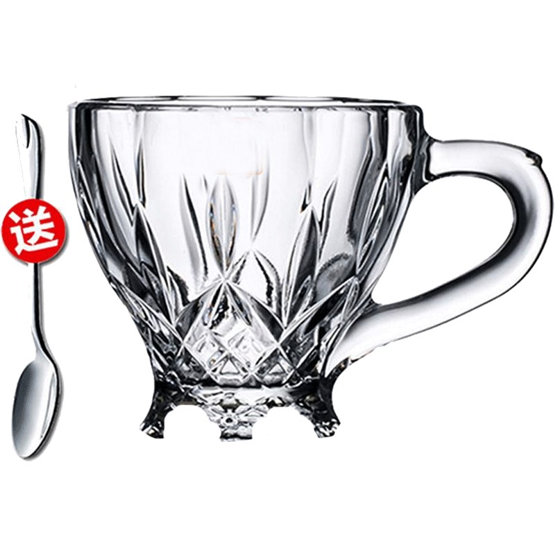 耐热卡布奇诺玻璃咖啡杯带把威士忌杯茶杯牛奶杯马克拿铁杯子
