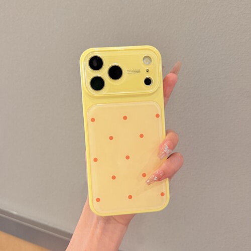 ins风波点适用iPhone17手机壳17promax苹果16Pro高级感15新款奶黄色14秒变大视窗13镜头膜全包保护套女巨好看
