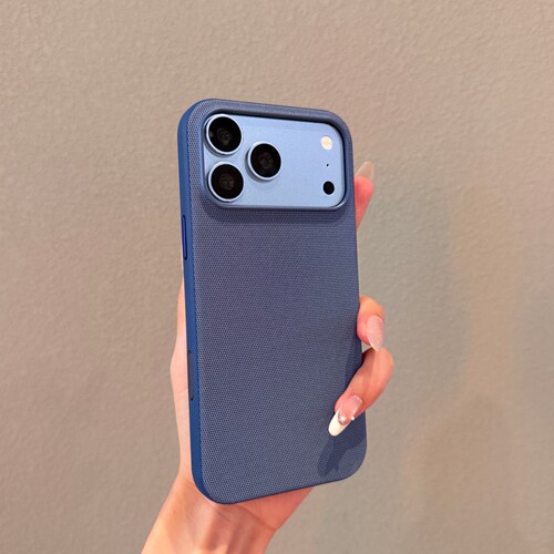 Magsafe磁吸科技织物适用苹果18promax手机壳iPhone17新款藏蓝色编织布纹16pro情侣15防摔保护套13高级14男女