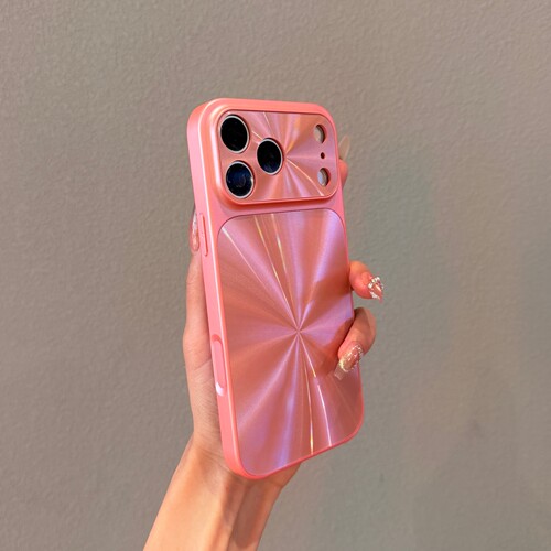 ins少女粉极光镭射CD纹适用iPhone18promax手机壳苹果17Pro新款16秒变大视窗15PM情侣高级13防摔男女14保护套