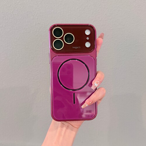 适用iPhone17手机壳18promax苹果16Pro高级感玫紫色15新款磁吸细圈14大视窗13镜头膜全包12PM保护套女巨好看