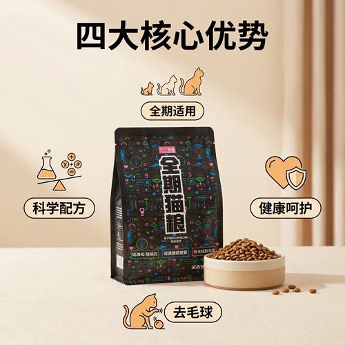 低温烘焙全价猫粮试吃装除毛球