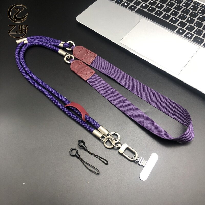 手机挂绳斜挎防丢手机链挂脖肩带手机壳挂绳宽带可拆卸手腕式手绳三合一旋转夹片通用相机挂链吊绳挂肩绳可调