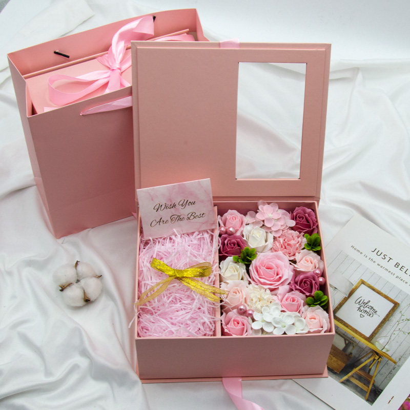 现金礼盒抖音教师节香皂花玫瑰送老师礼品盒生日礼物盒结婚妈妈