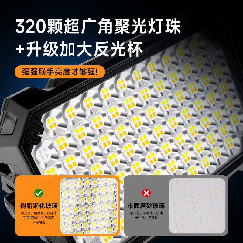 太阳能户外摆摊夜市灯地摊专用充电LED灯家用停电应急照明露营灯 - 实物图
