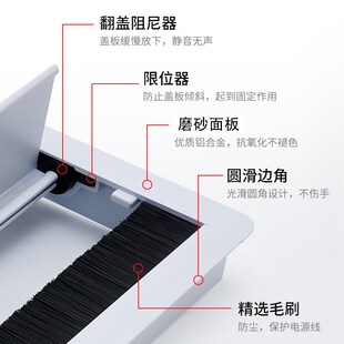 办公桌穿线盒双面毛刷过线孔盖电脑书桌会议桌装饰盖板隐藏嵌入式