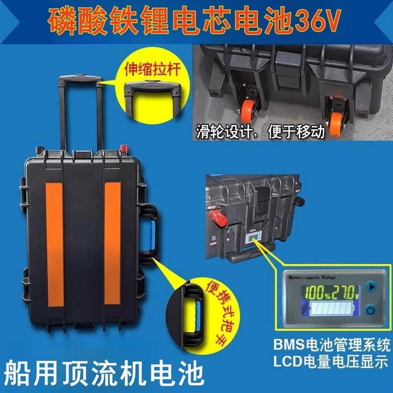 12V磷酸铁锂电池 船用顶流机动力锂电 24V 36V高容量可选