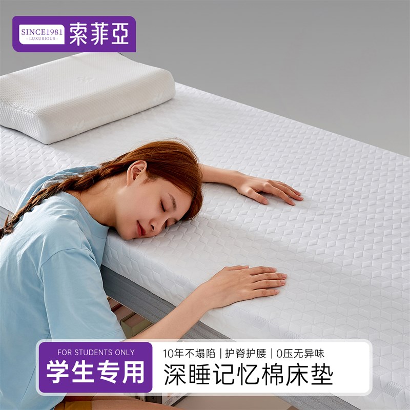 记忆棉床垫宿舍学生单人海绵垫子租房专用软垫上下铺床褥90x190cm