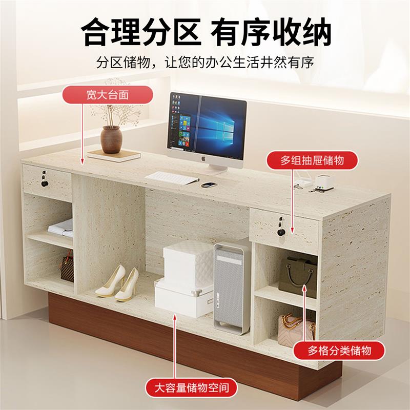 简约现代服装店收银台中岛台展示台美容院女装店吧台美发店前台桌