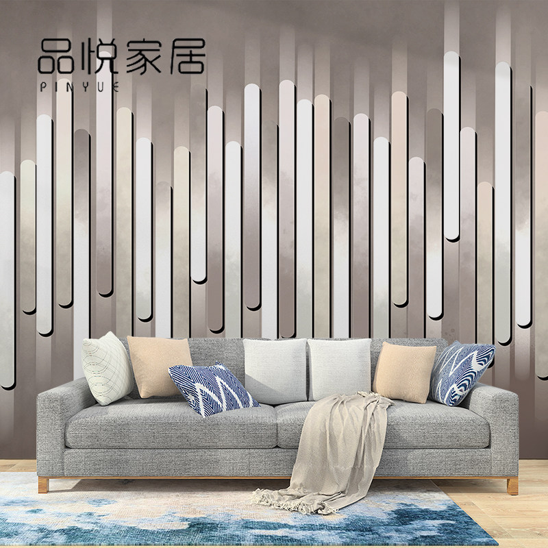 北欧简约3d立体条纹壁纸个性现代客厅电视背景墙纸卧室墙布壁画