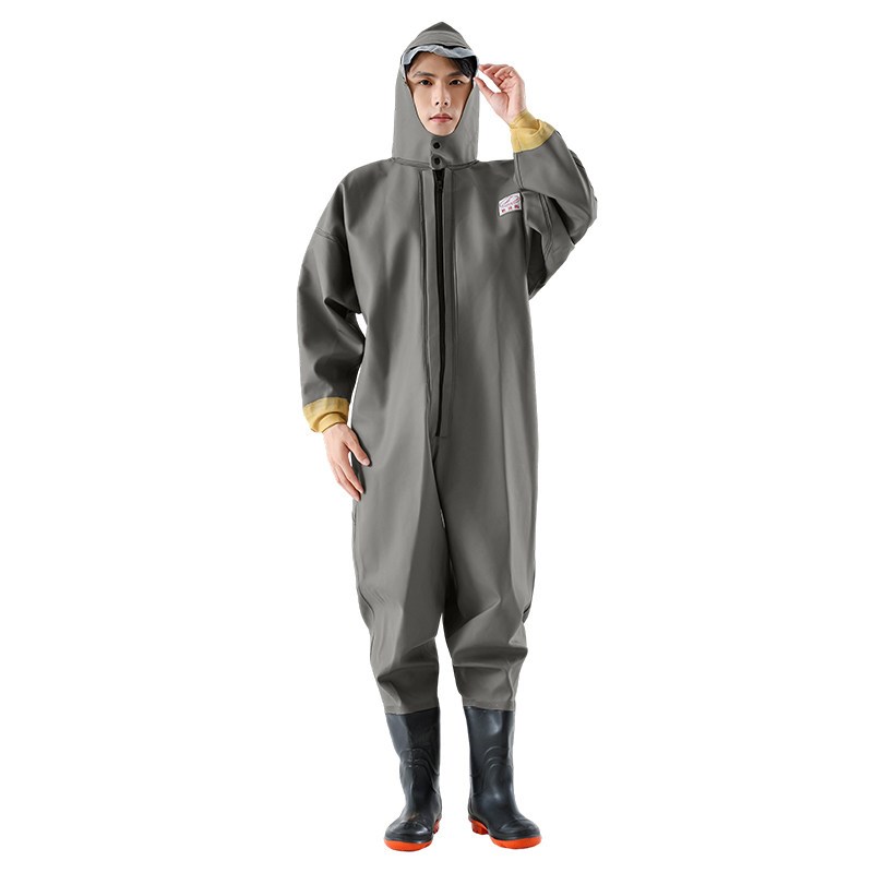 全身下水裤加厚连体防水水裤水鞋全封闭防水衣服挖藕摸鱼雨裤皮叉