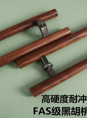黑胡桃实木黑色现代新中式玻璃门大门拉手推拉门把手田园个性拉手