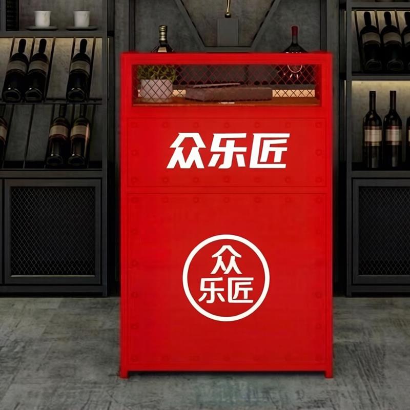 铁艺吧台店铺前台小型网红简约收银柜台风小复古迷你工业接待柜台