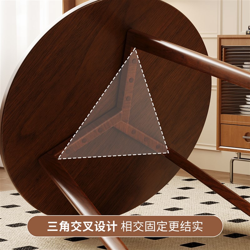 洽谈桌圆形餐桌实木桌椅组合小户型家用吃饭桌子商用奶茶店快餐桌