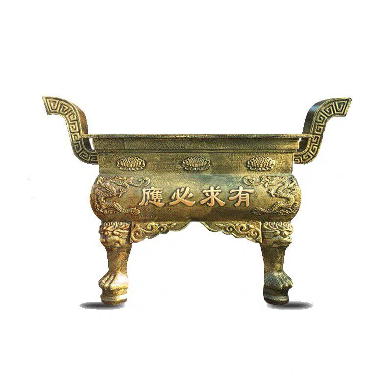 寺庙道观祖庙香炉平口大型插香室外铸铁天地鼎炉长方景区露天祠堂