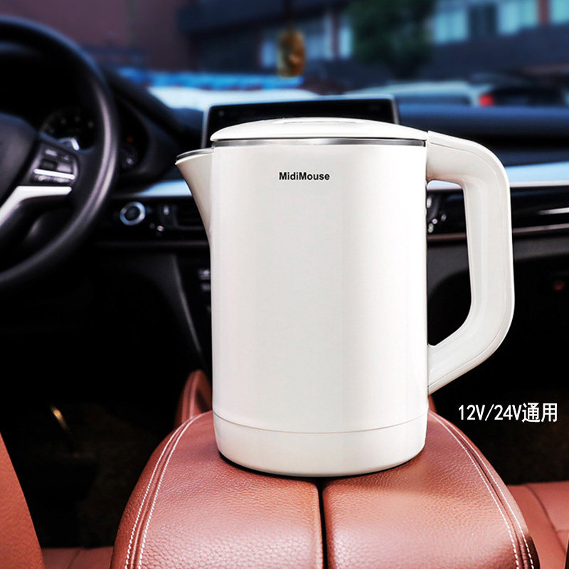车载电热水壶汽车用烧水壶货车热水器12v24v通用220V车家两用智能