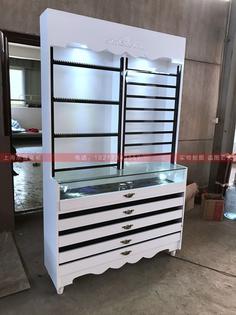 首饰珠宝玻璃饰品展示柜精品店饰品柜子耳环耳钉中岛货柜展柜货架