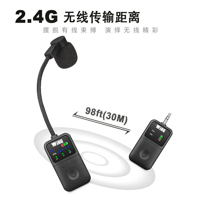 YIYiNG笛子无线麦克风二胡乐器拾音器葫芦丝扩音收音夹子话筒拾音