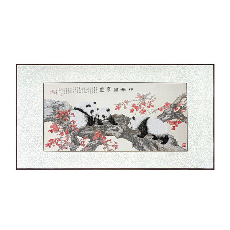 枫叶情中国特色礼物蜀锦丝绸画 画卷轴挂画 画家居出国送老外毕业